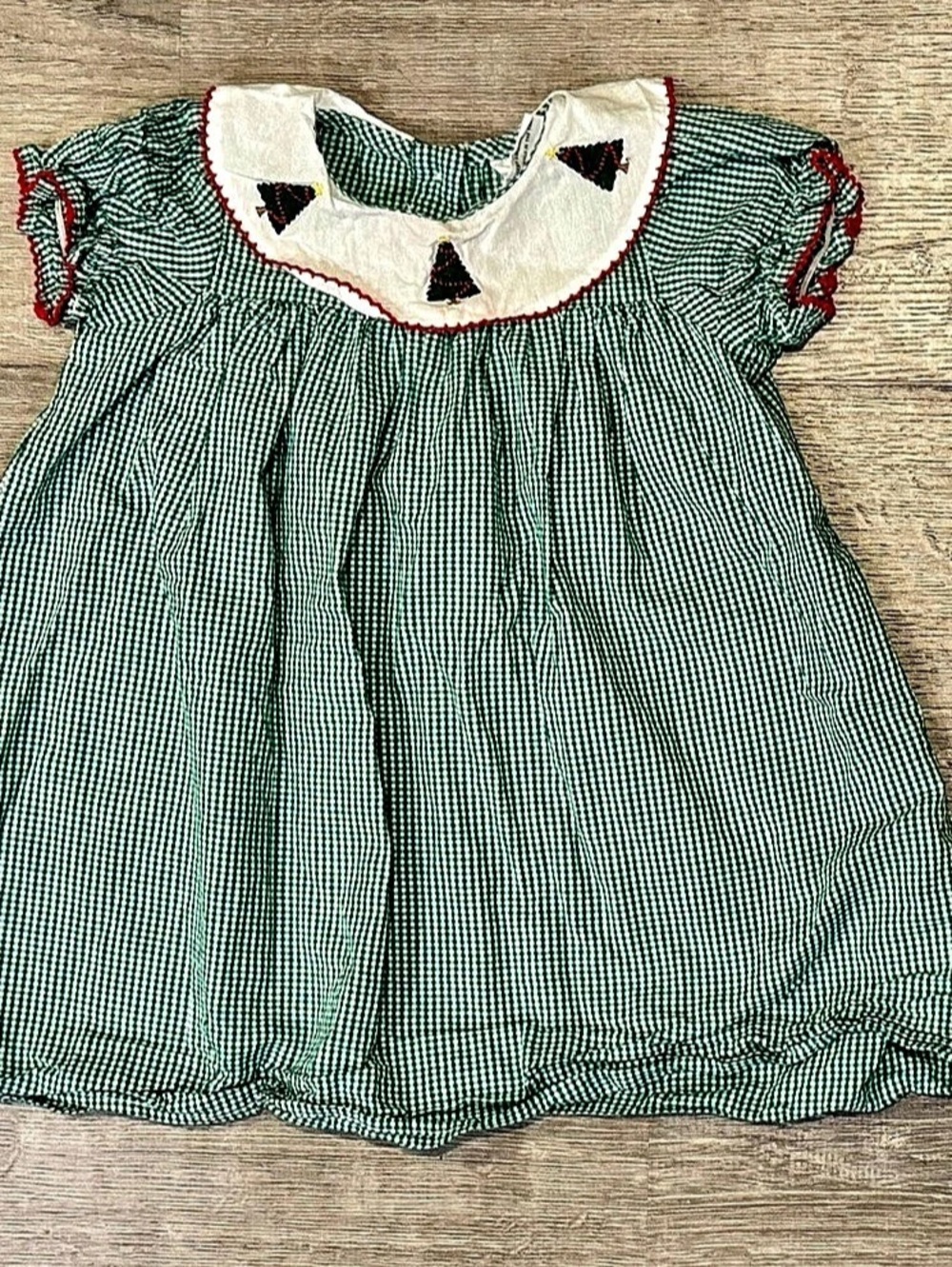Southern Smocked Company Girls Gingham Christmas Dress Size 3T Like New